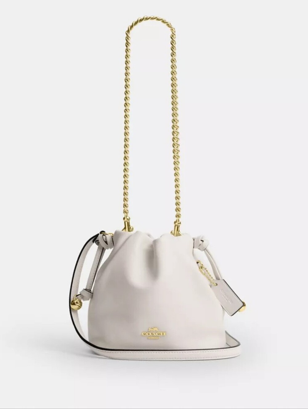 NWT! Coach Faye Mini Drawstring Bag In Gold/chalk #CDB67